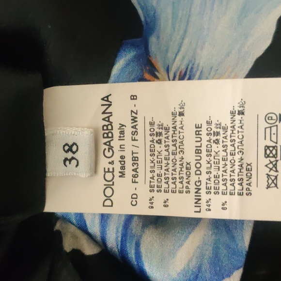 Dolce & Gabbana Iris Print Stretch Silk Midi Dress 38 2 - Picture 15 of 16